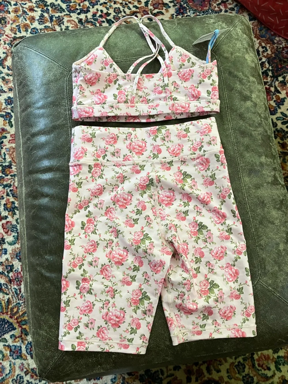 Loveshackfancy Peony Garden Workout Set Sports Bra & Shorts